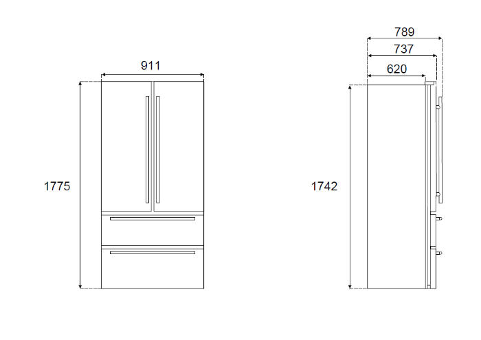 90 cm French Door indépendant